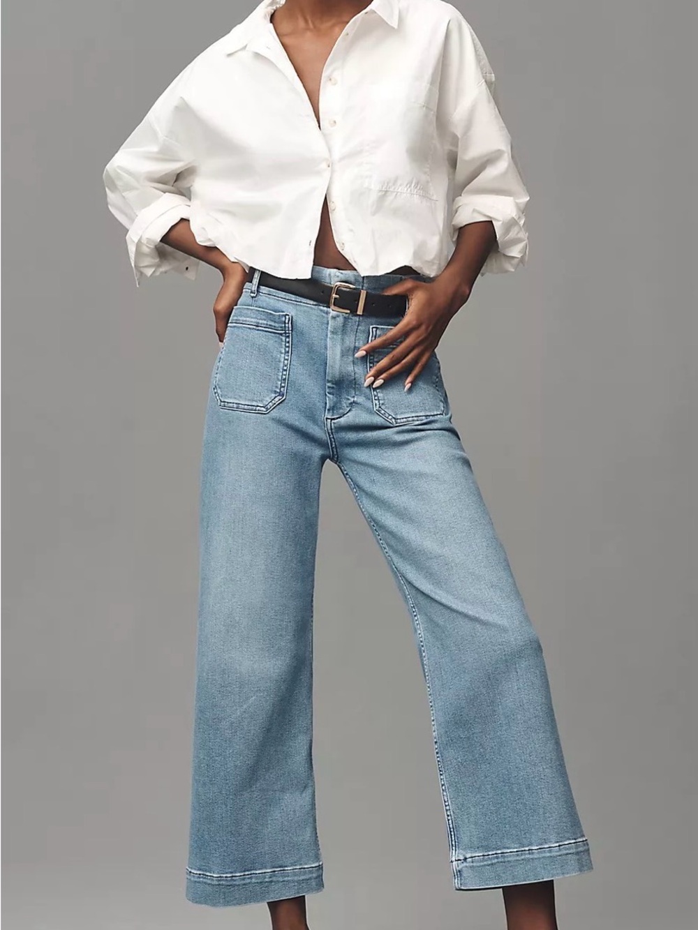 Maeve Anthropologie Colette LT
Blue wash High rise Wide legs
Jeans Sz30 NWOT